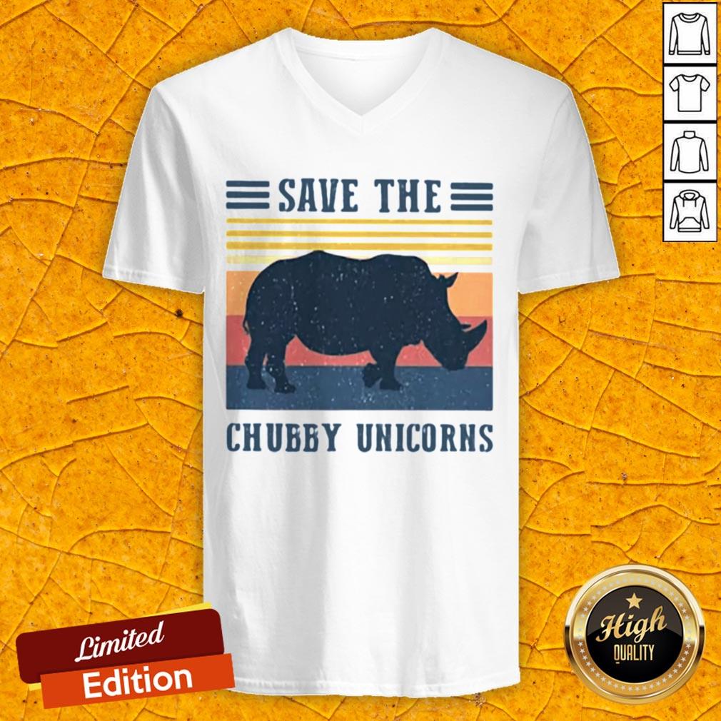 Official Save The Chubby Unicorns Vintage Retro Shirt