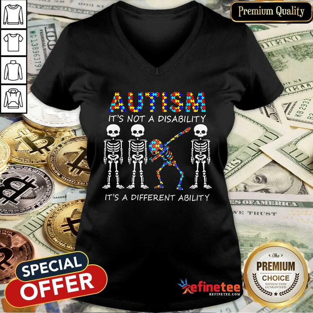 Official Skeleton Autism Its Not A Disability Its A Different Ability Shirt