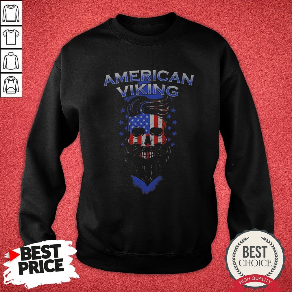 Official Skull American Flag Viking Shirt