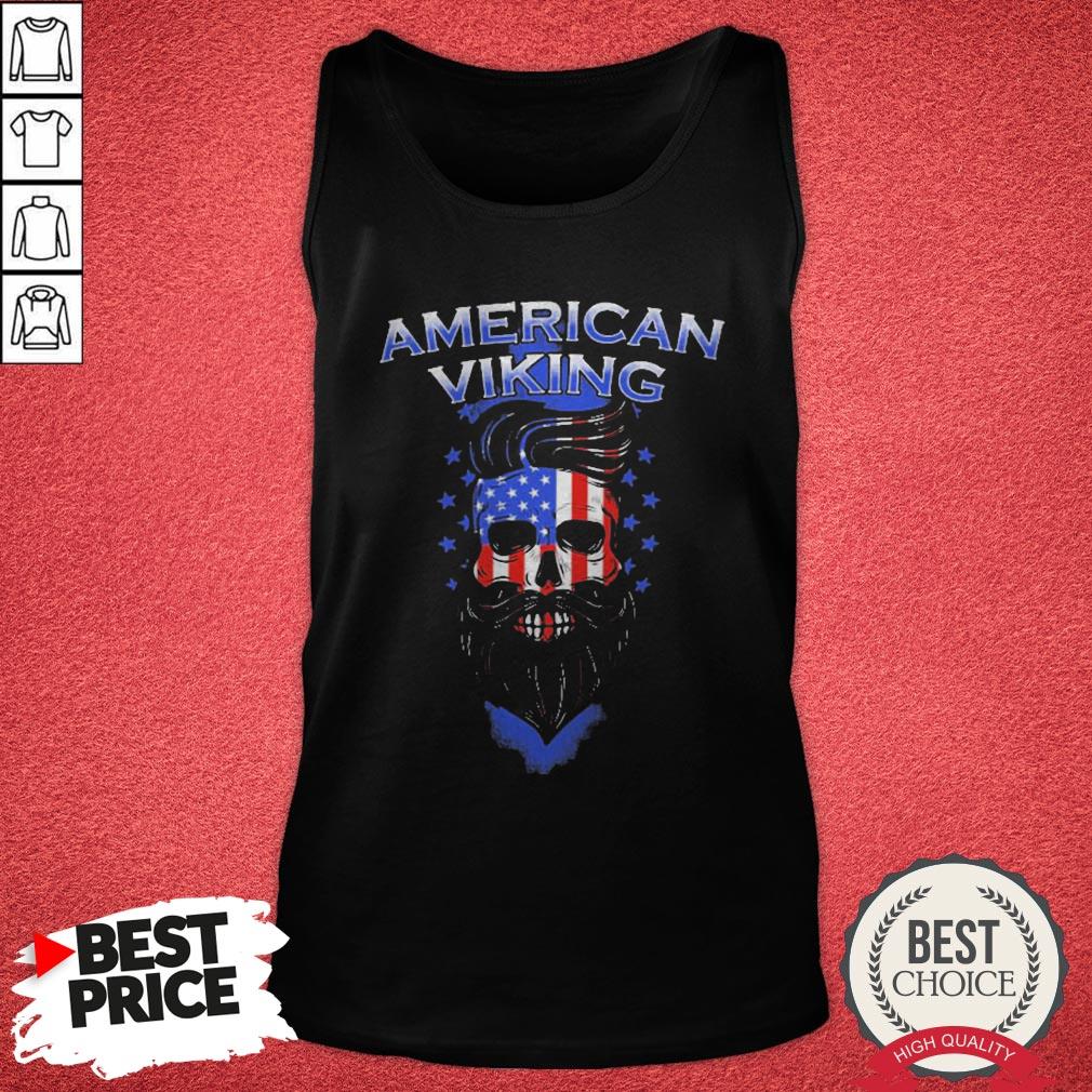 Official Skull American Flag Viking Shirt