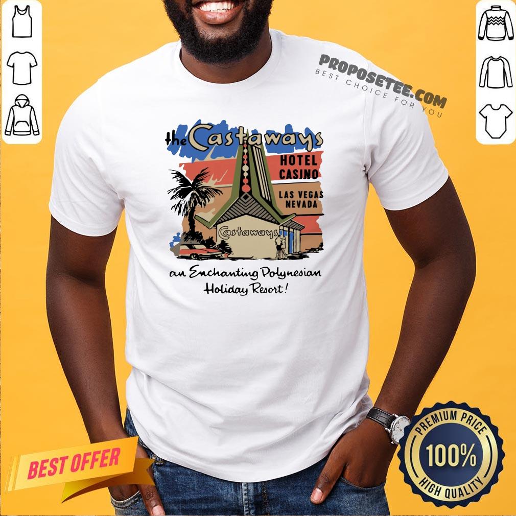 Official The Castaways Polynesian Resort Hotel Vintage Las Vegas Shirt