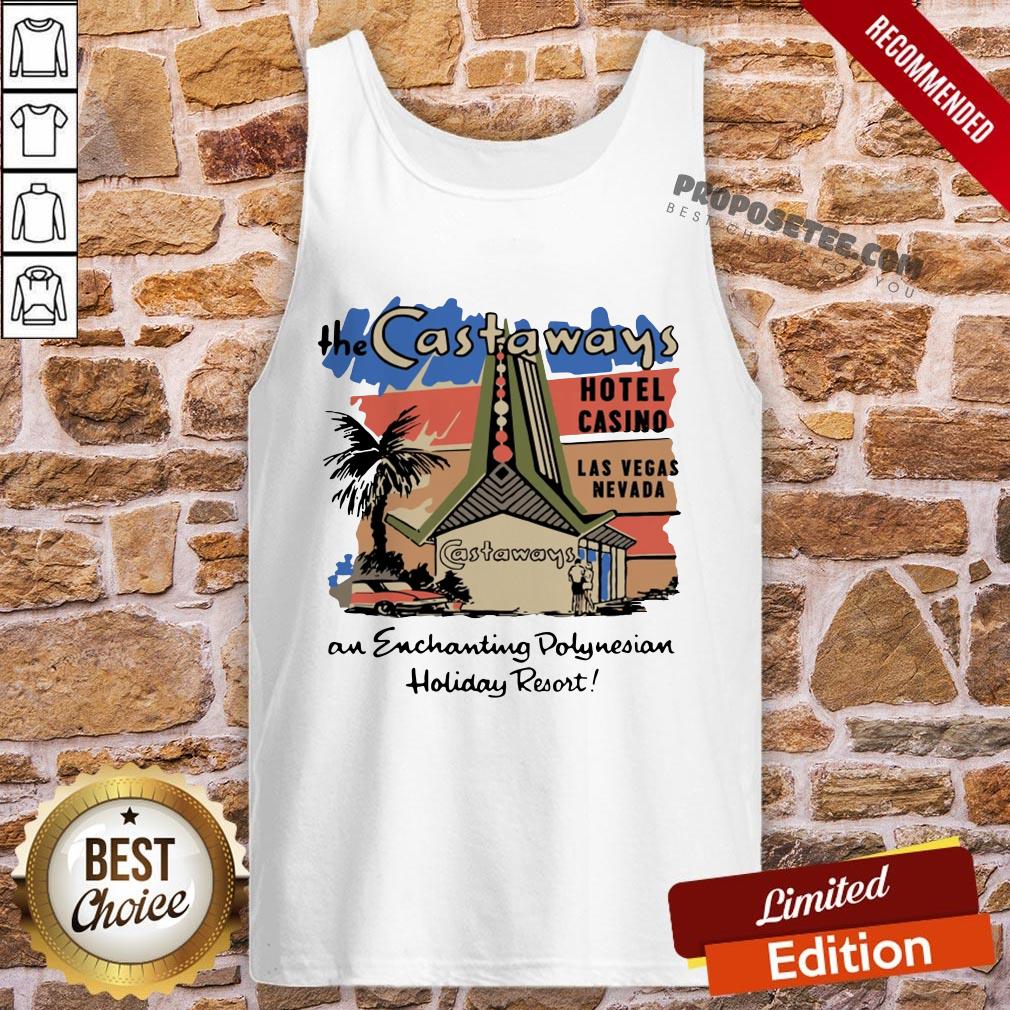 Official The Castaways Polynesian Resort Hotel Vintage Las Vegas Shirt