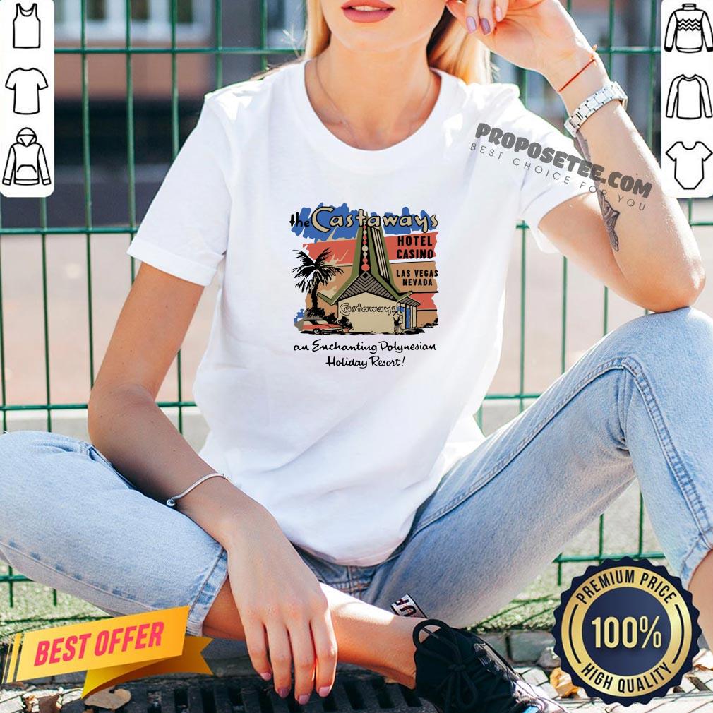 Official The Castaways Polynesian Resort Hotel Vintage Las Vegas Shirt