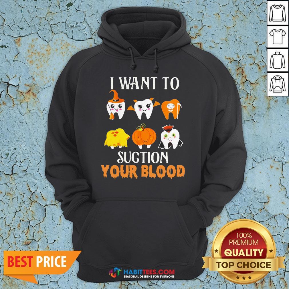 Official Tooths I Want To Suction Your Blood Halloween Shirt