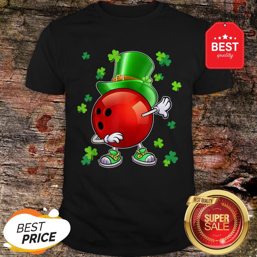 Official Womens Dabbing St Patricks Day Bowling Leprechaun Girls Shirt