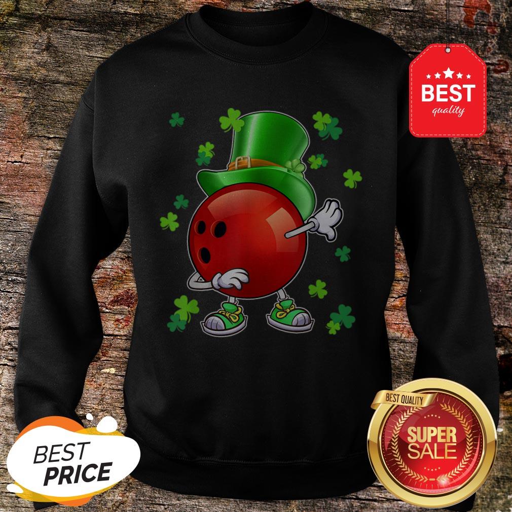 Official Womens Dabbing St Patricks Day Bowling Leprechaun Girls Shirt
