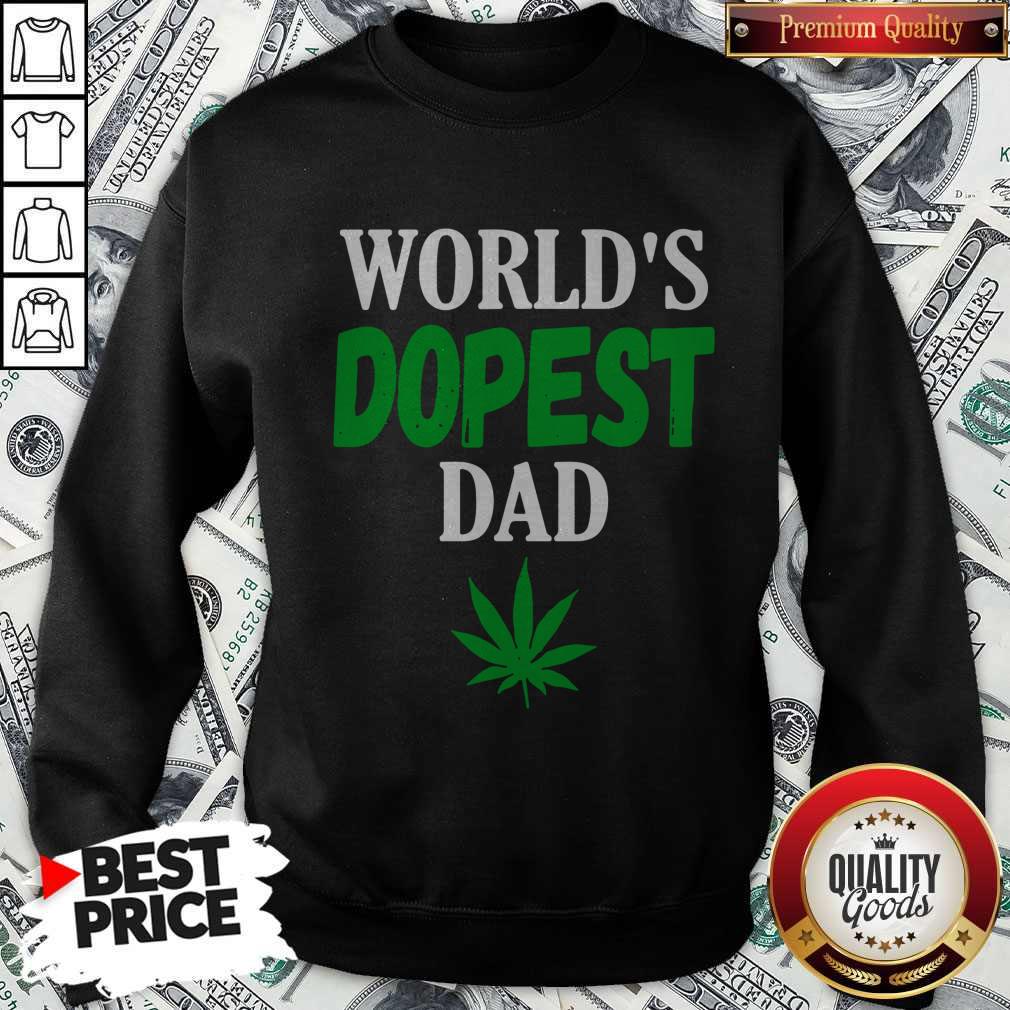 Official Worlds Dopest Dad Weed Marijuana Cannabis Leaf Shirt