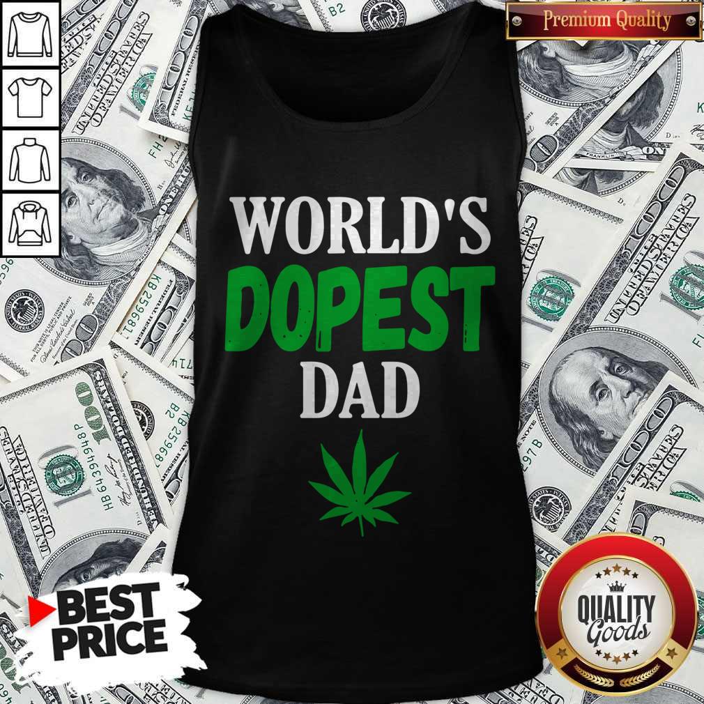 Official Worlds Dopest Dad Weed Marijuana Cannabis Leaf Shirt