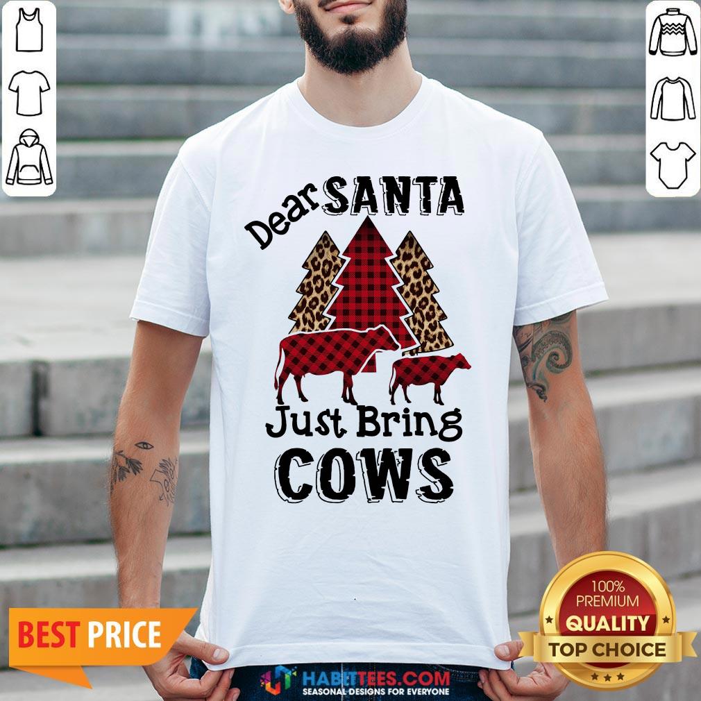 Offiical Dear Santa Just Bring Cows Christmas Tree Shirt