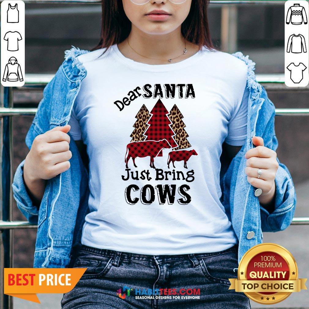 Offiical Dear Santa Just Bring Cows Christmas Tree Shirt