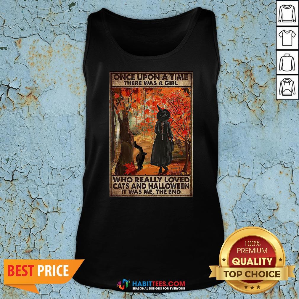 Once Upon A Time There Was A Girl Who Really Love Cats And Halloween Shirt