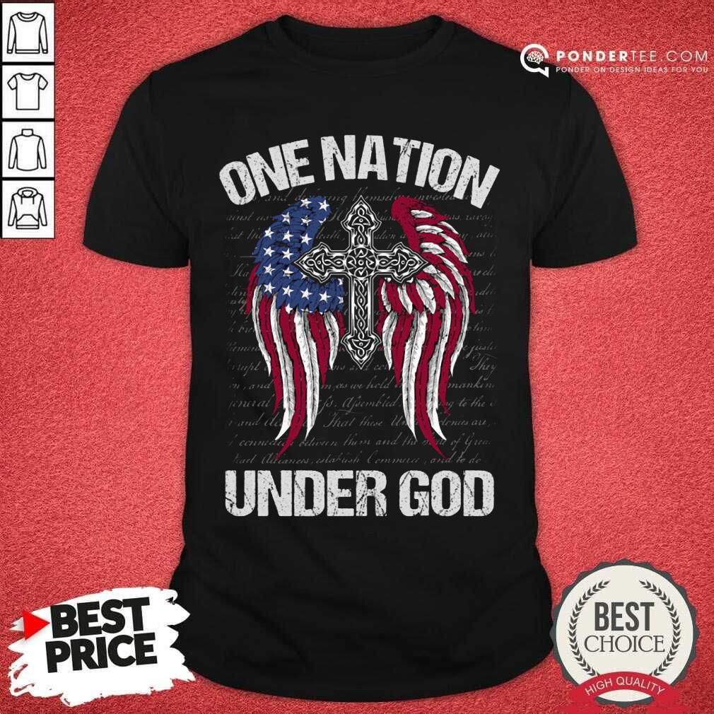One Nation Under God Cross American Flag Shirt