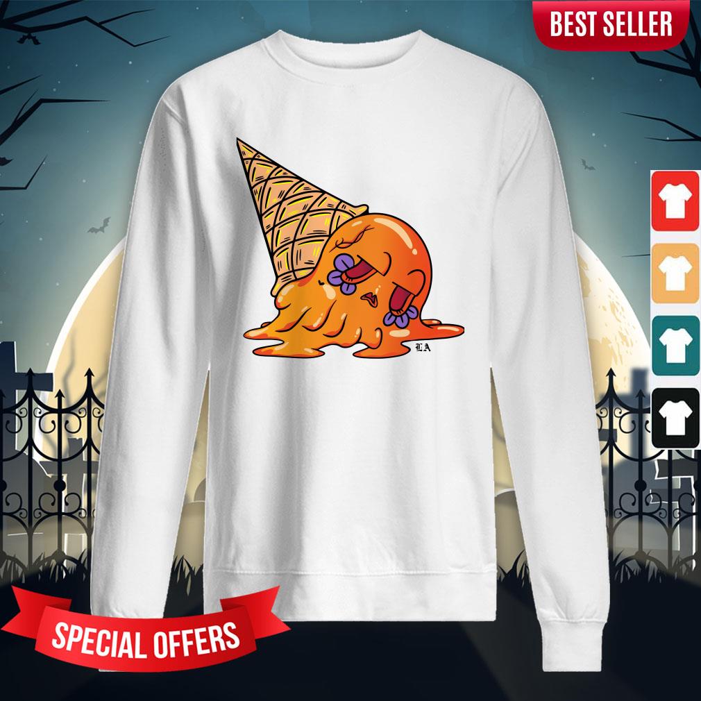 Orange Sugar Skull Ice Cream Day Dead Dia De Muertos Shirt