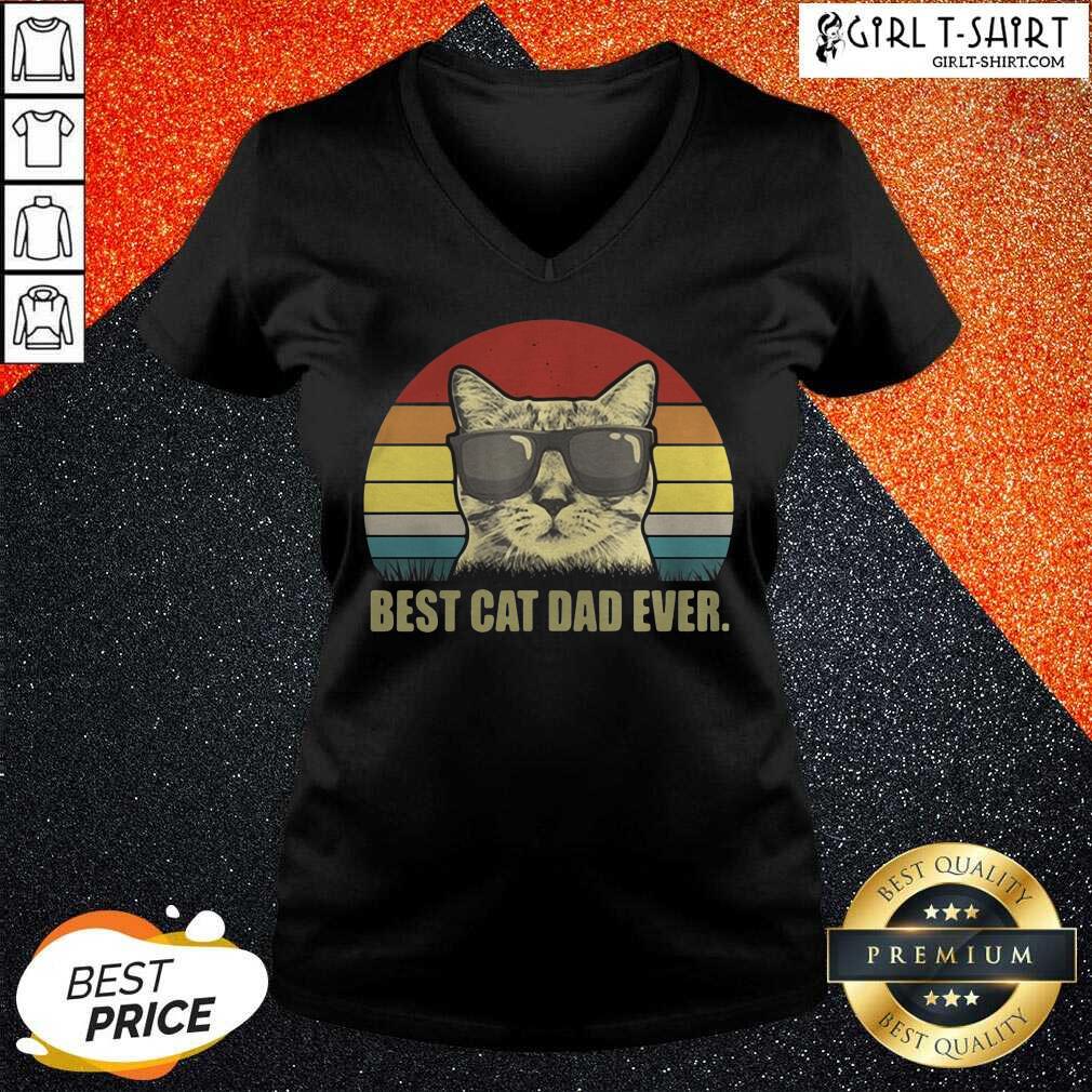 Original Best Cat Dad Ever Sunset Shirt