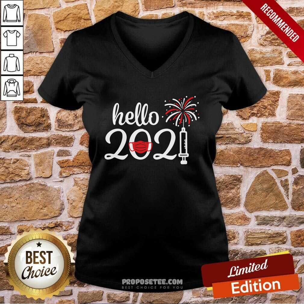 Original Hello 2021 Face Mask Christmas Shirt