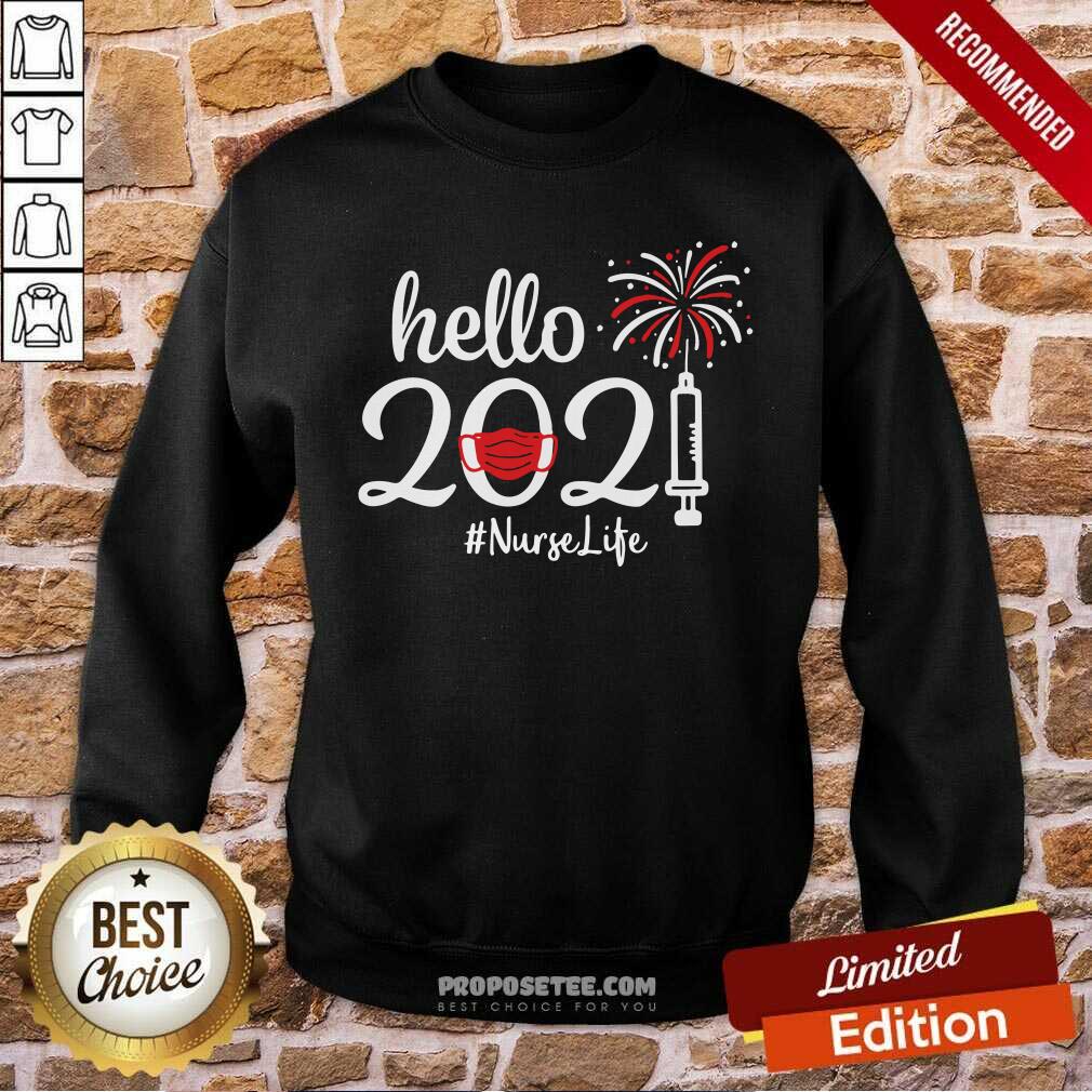Original Hello 2021 Nurse Life Face Mask Christmas Shirt