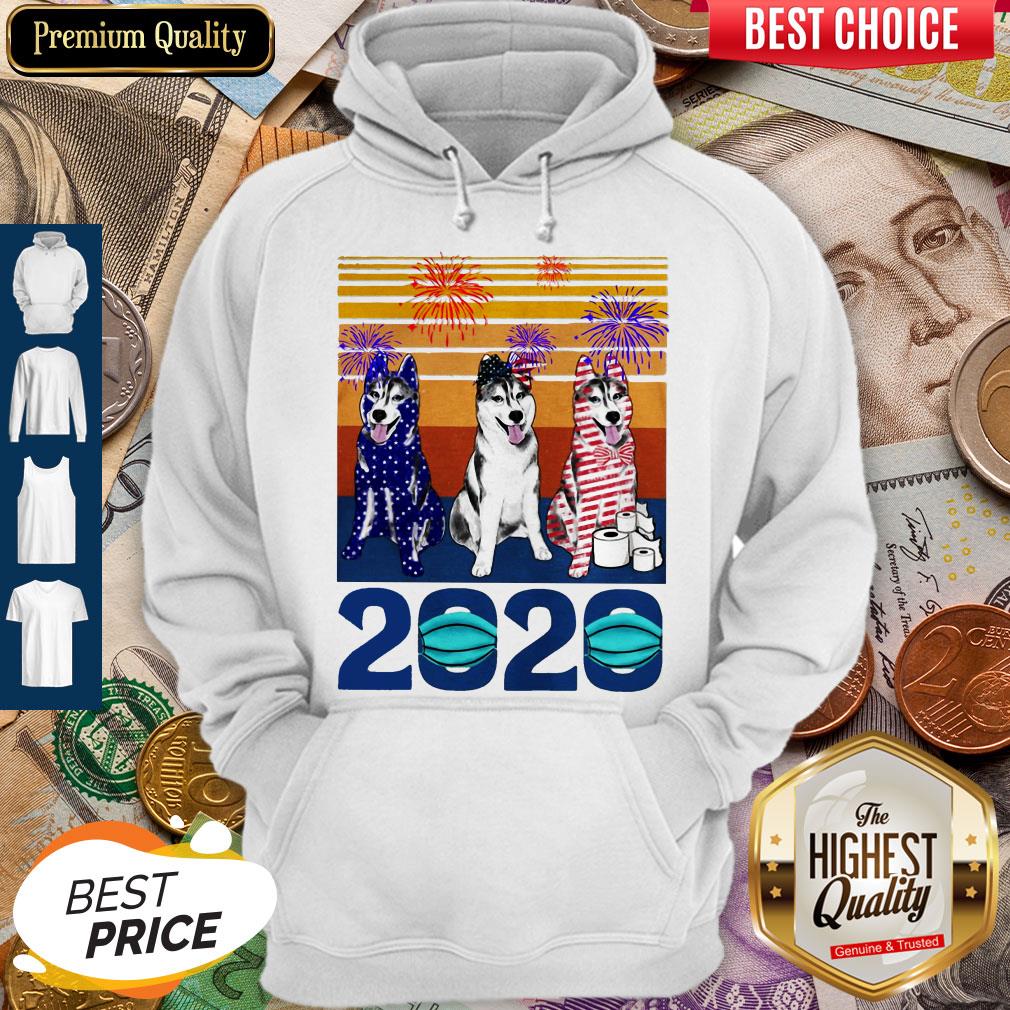 Original Husky 4 Of July 2020 Quarantined Vintage Shirt