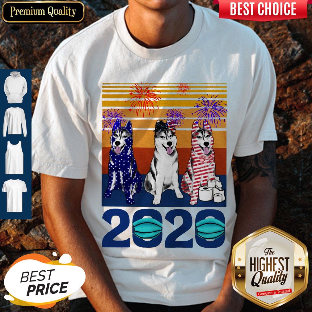 Original Husky 4 Of July 2020 Quarantined Vintage Shirt