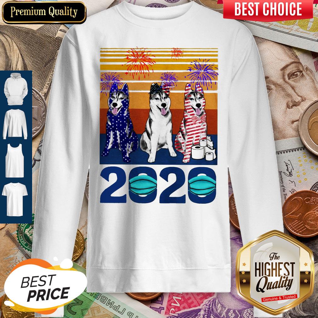 Original Husky 4 Of July 2020 Quarantined Vintage Shirt