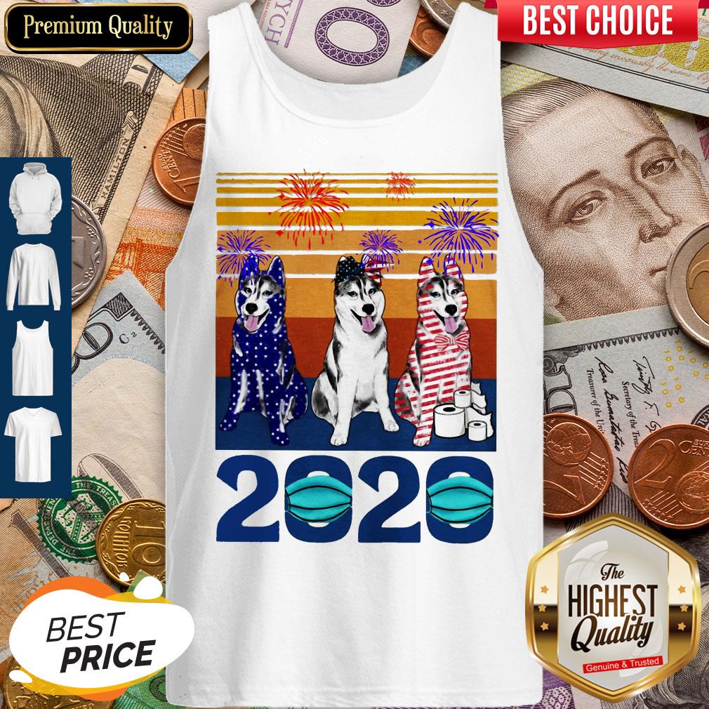 Original Husky 4 Of July 2020 Quarantined Vintage Shirt