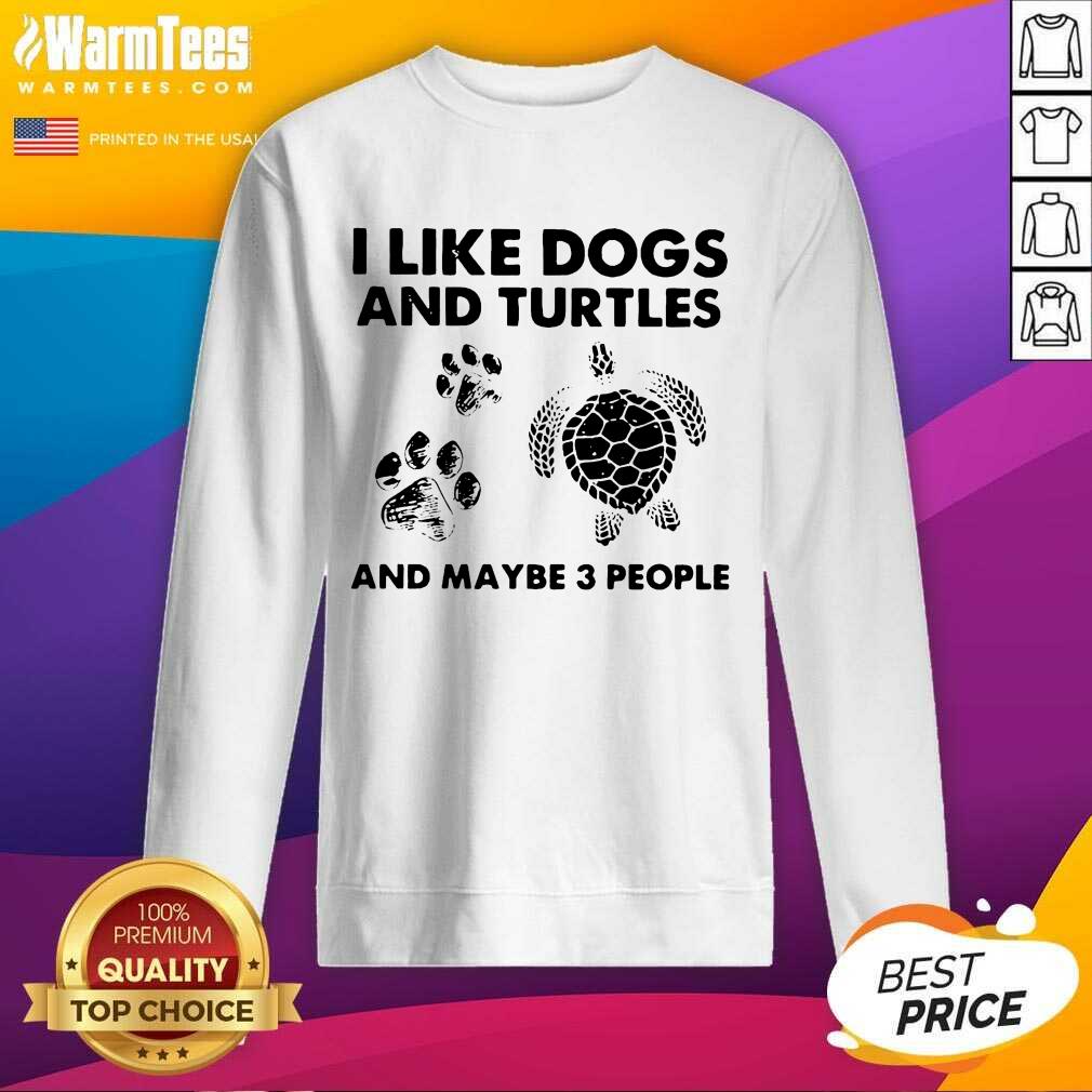 Original I Like Dogs And Turtles And Maybe 3 People Shirt