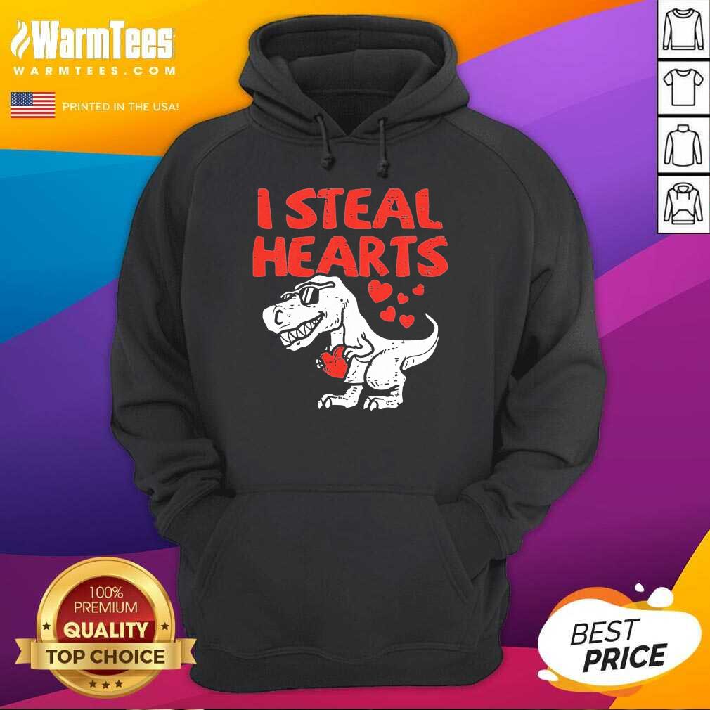 Original Kids I Steal Hearts T Rex Dino Cute Baby Boy Valentines Day Shirt