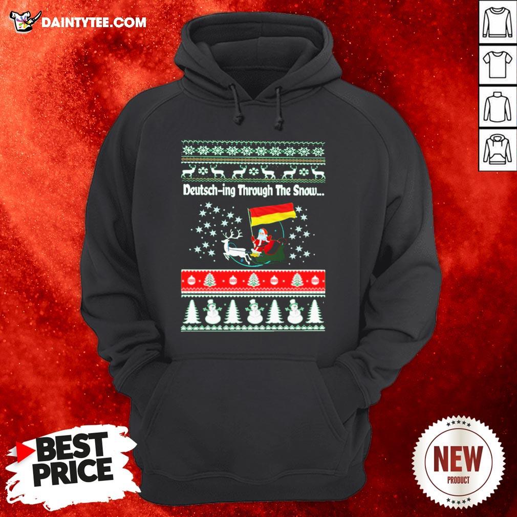 Original Santa Germany Flag Deutsch In Through The Snow Ugly Christmas Shirt