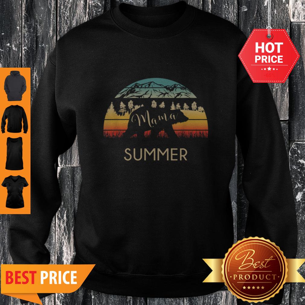 Original Summer Name Gift Retro Sun Personalized Mama Bear Shirt