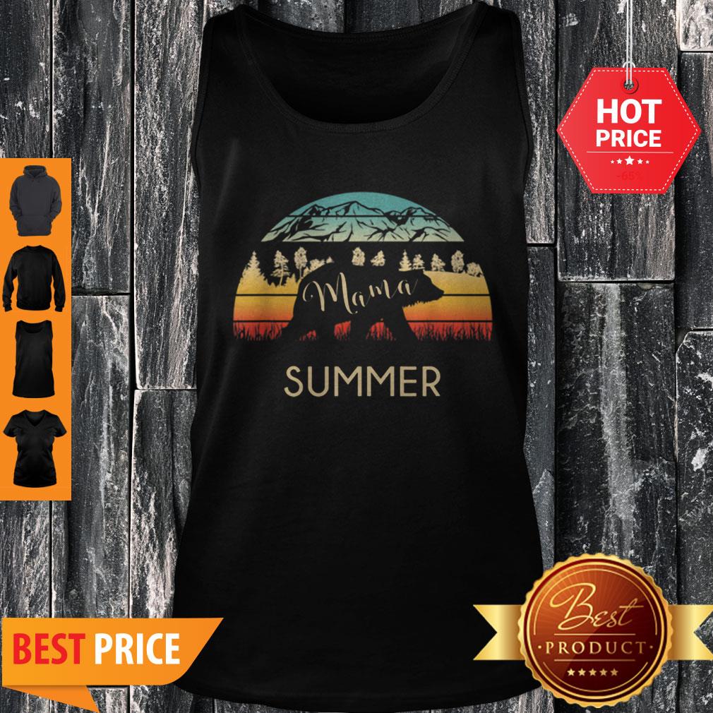Original Summer Name Gift Retro Sun Personalized Mama Bear Shirt