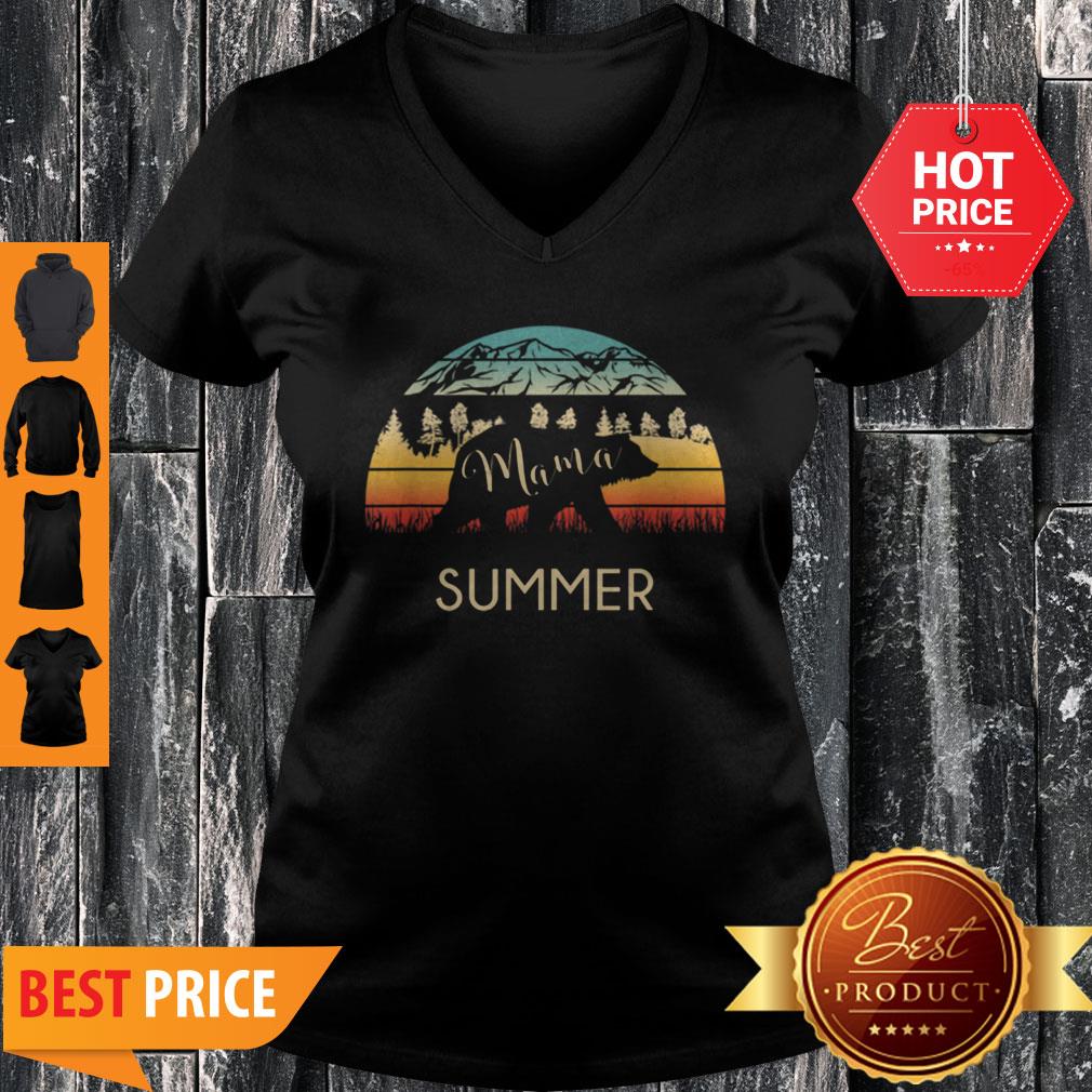 Original Summer Name Gift Retro Sun Personalized Mama Bear Shirt