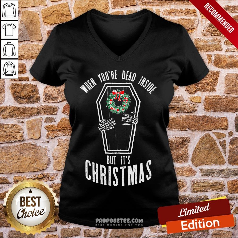 Original When You're Dead Inside But It's Christmas Funny Coffin Shirt