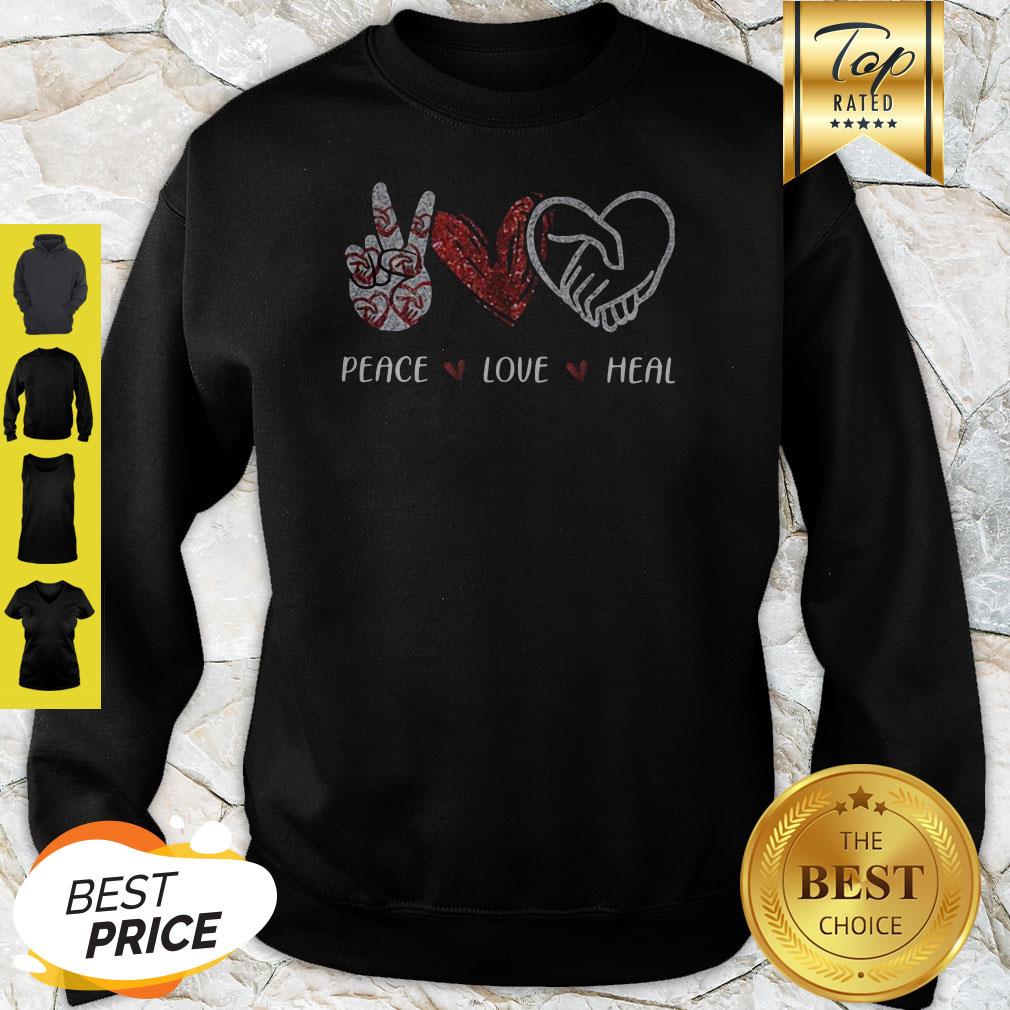 Official Peace Love Heal Heart Diamond Shirt