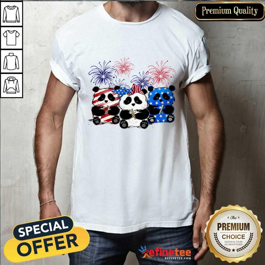 Panda American Flag Firework Shirt