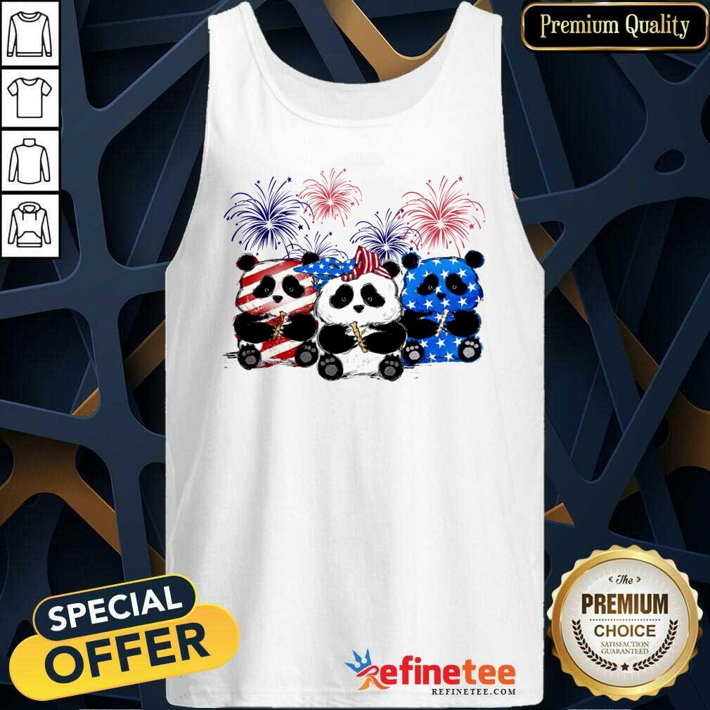 Panda American Flag Firework Shirt