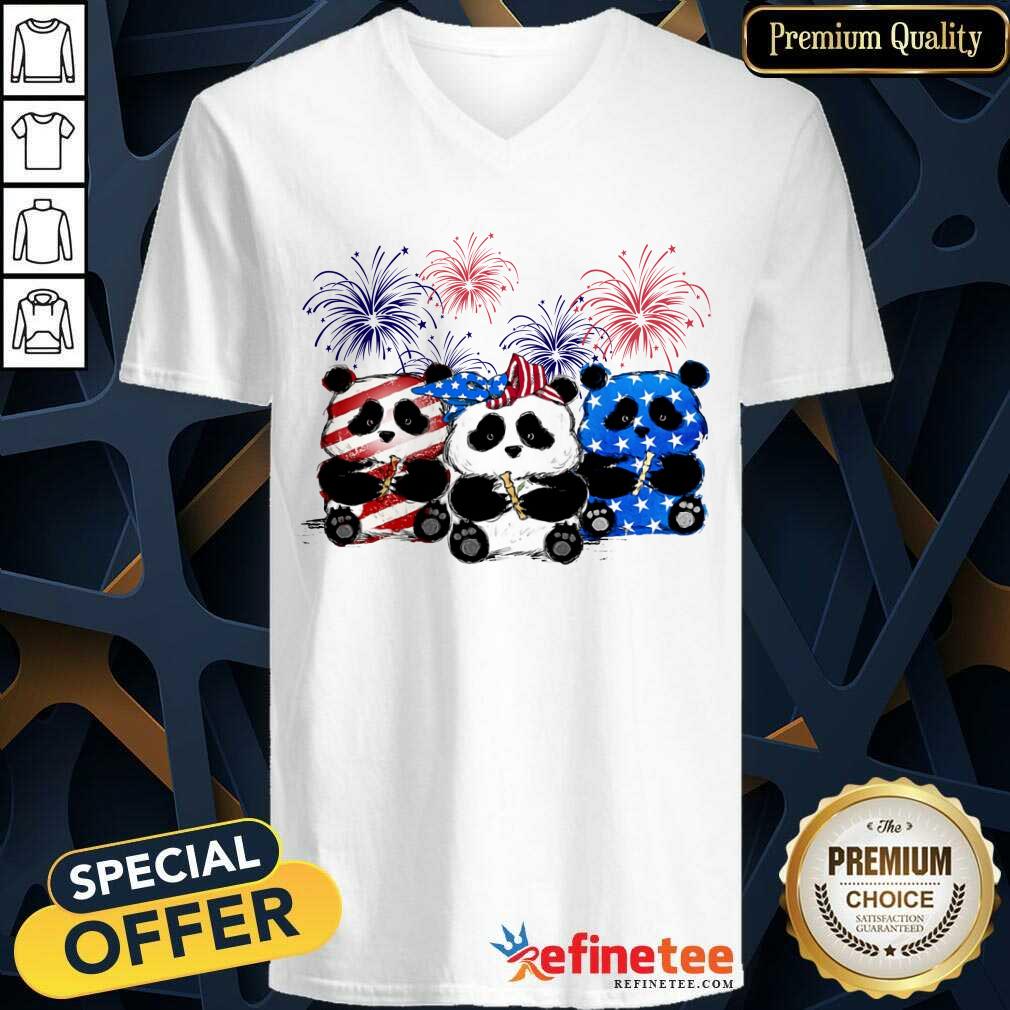 Panda American Flag Firework Shirt