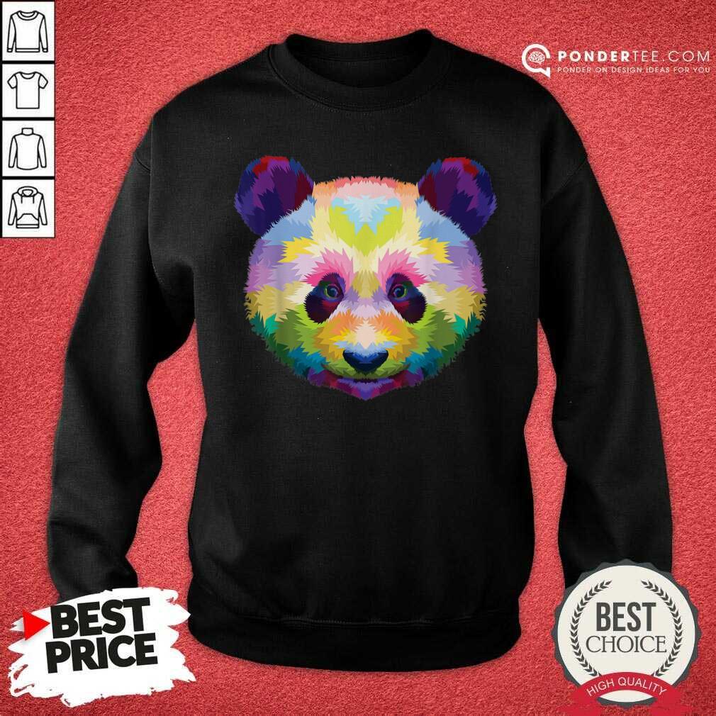Panda's Head Colorful Artistic Geometric Shirt