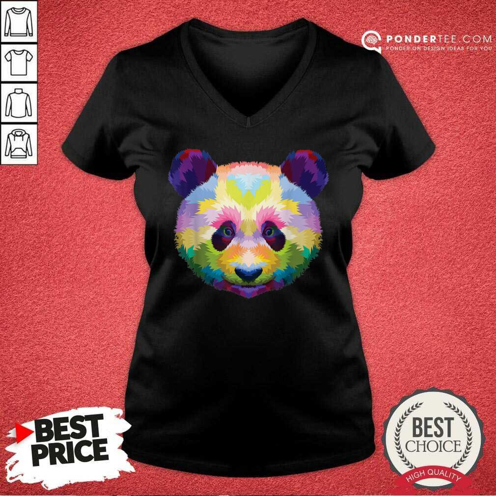 Panda's Head Colorful Artistic Geometric Shirt