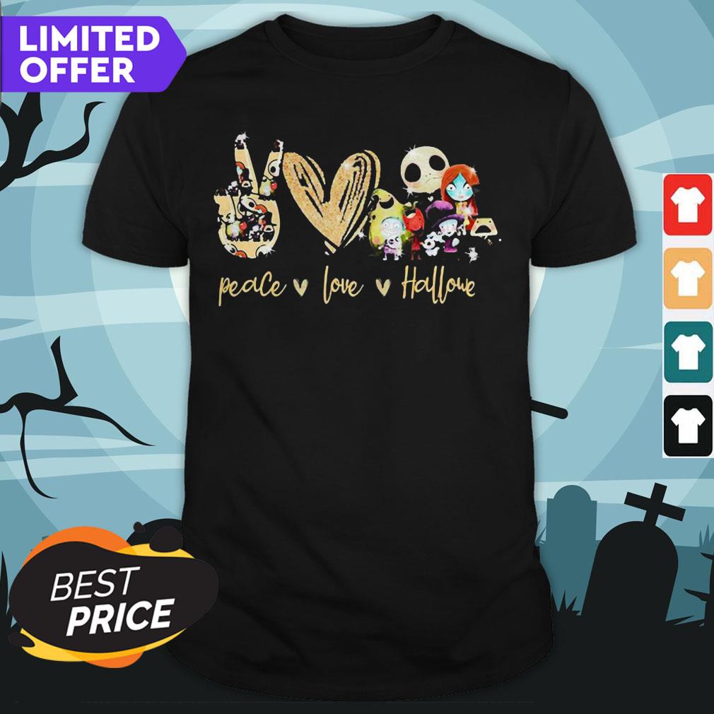 Peace Love Skellington Halloween Shirt