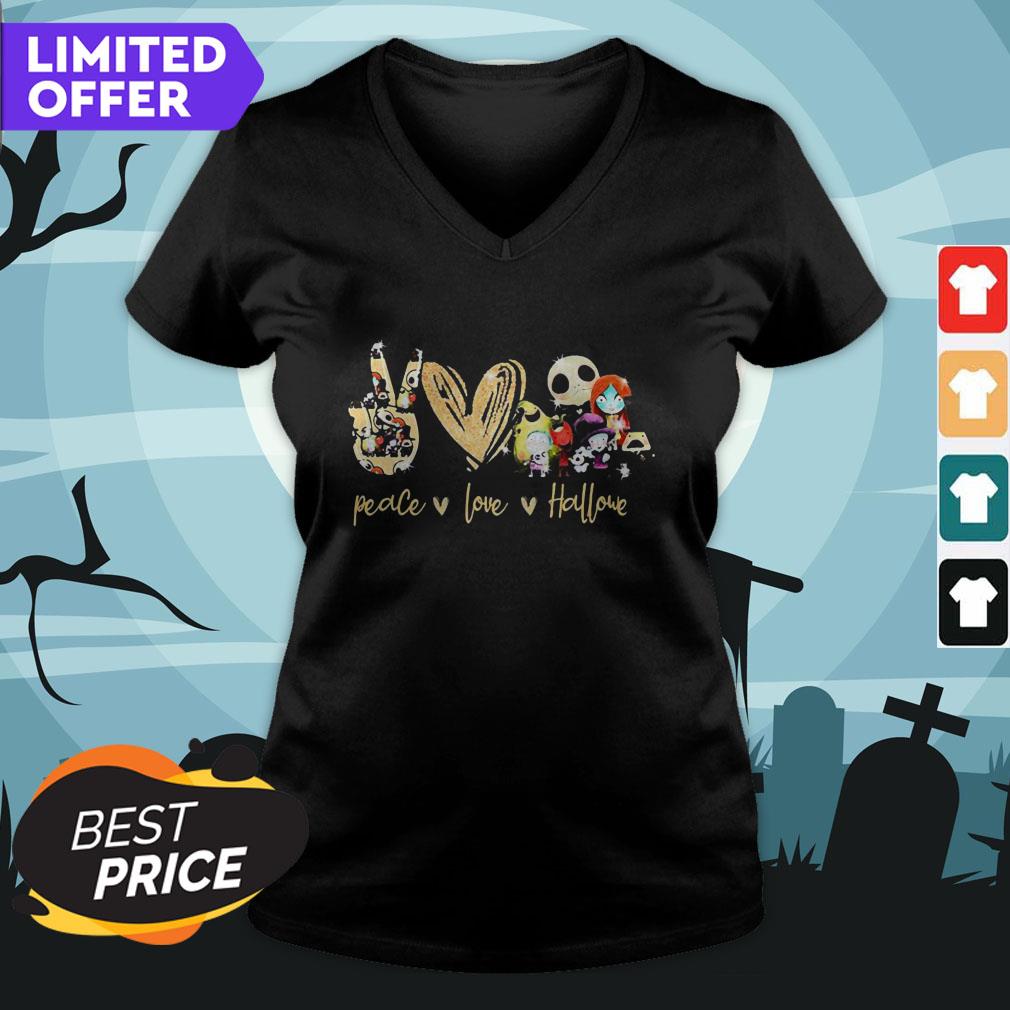 Peace Love Skellington Halloween Shirt
