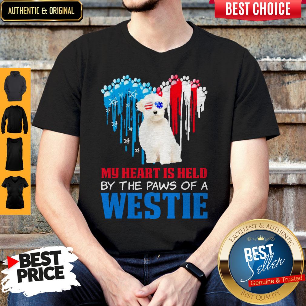 Perfect Happy The 4th Of July My Heart Is Held By The Paws Of A Maltese Shirt