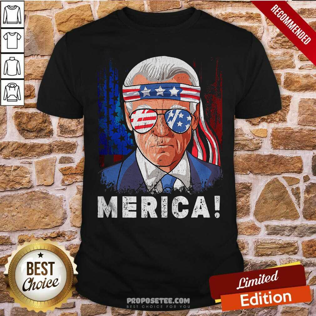 Perfect Joe Biden Merica Sunglasses Ribbon American Flag Shirt