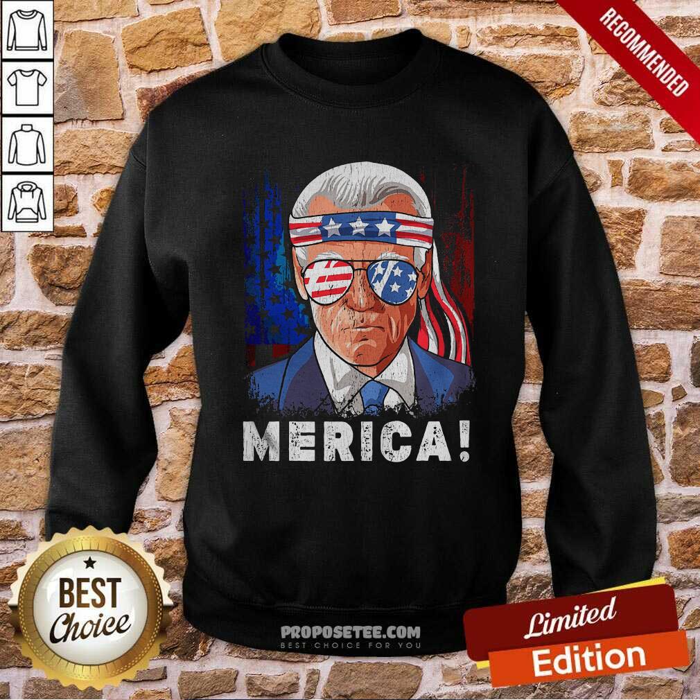 Perfect Joe Biden Merica Sunglasses Ribbon American Flag Shirt