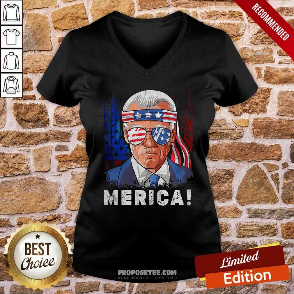 Perfect Joe Biden Merica Sunglasses Ribbon American Flag Shirt