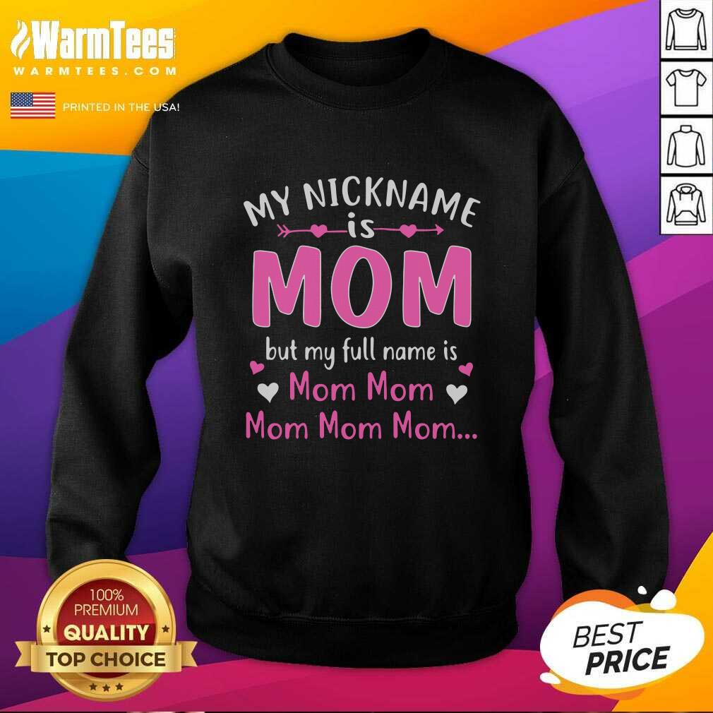 Perfect My Nickname Is Mom But My Full Name Is Mom Mom Shirt