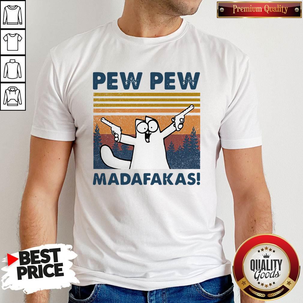 Perfect Simon's Cat Pew Pew Madafakas Vintage Shirt