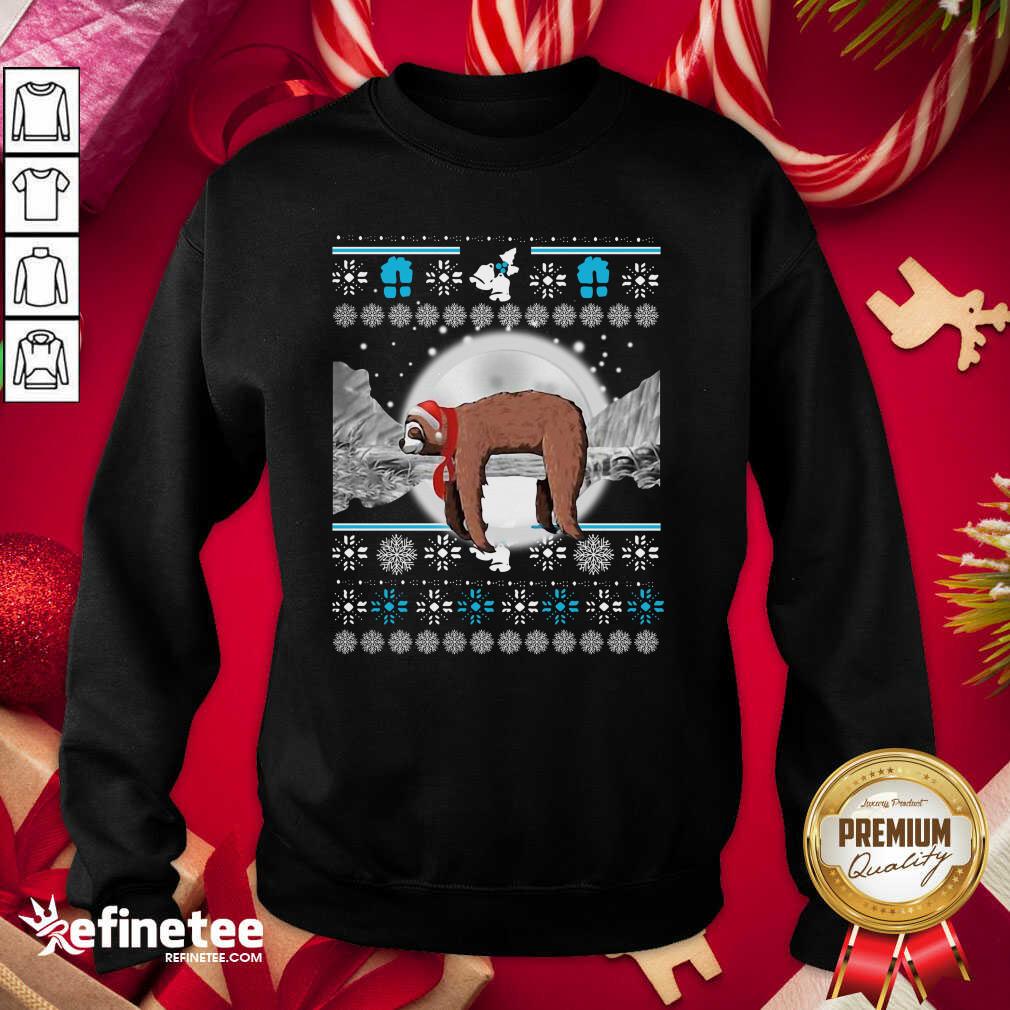 Perfect Sloth Hat Santa Sleep Ugly Christmas Shirt