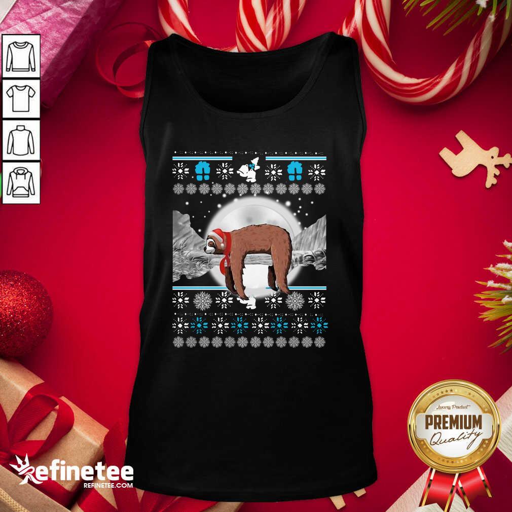 Perfect Sloth Hat Santa Sleep Ugly Christmas Shirt