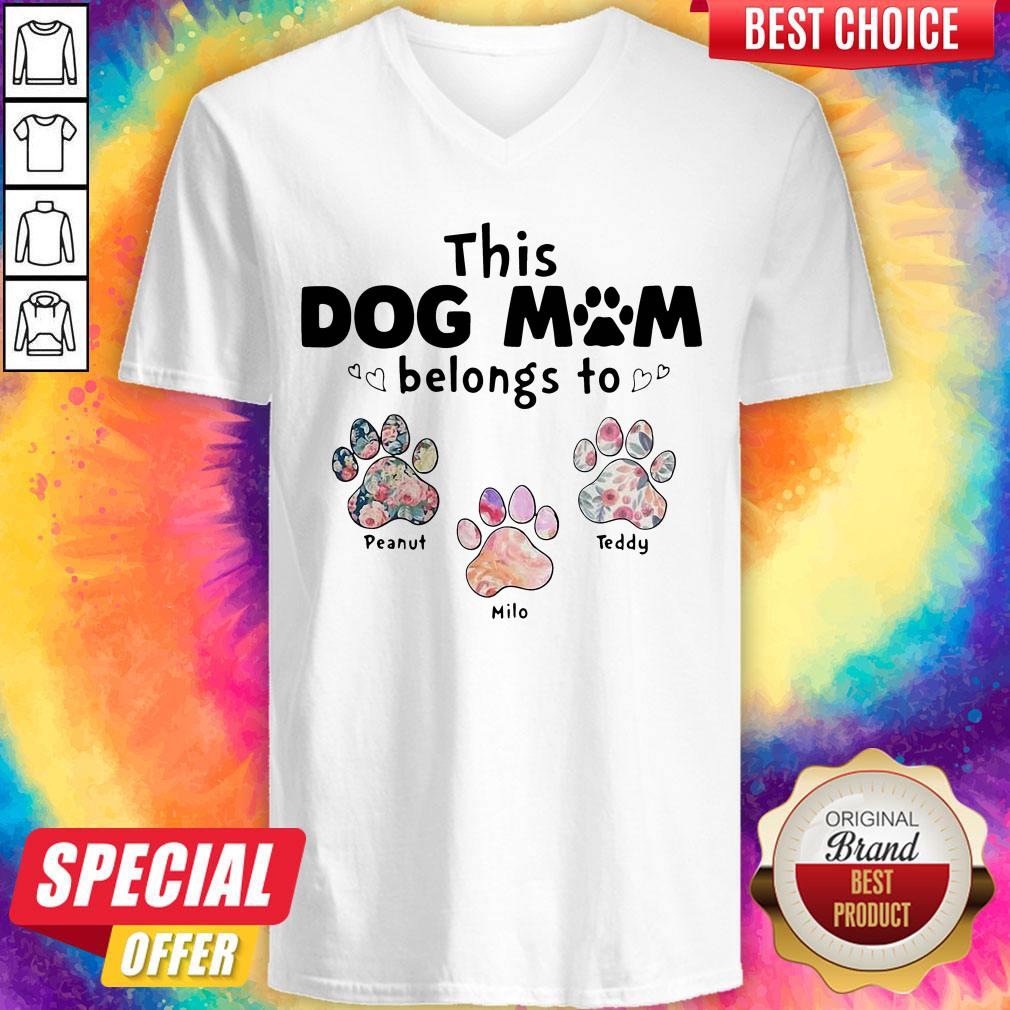 Perfect This Dog Mom Belongs To Floral Paw Shirt