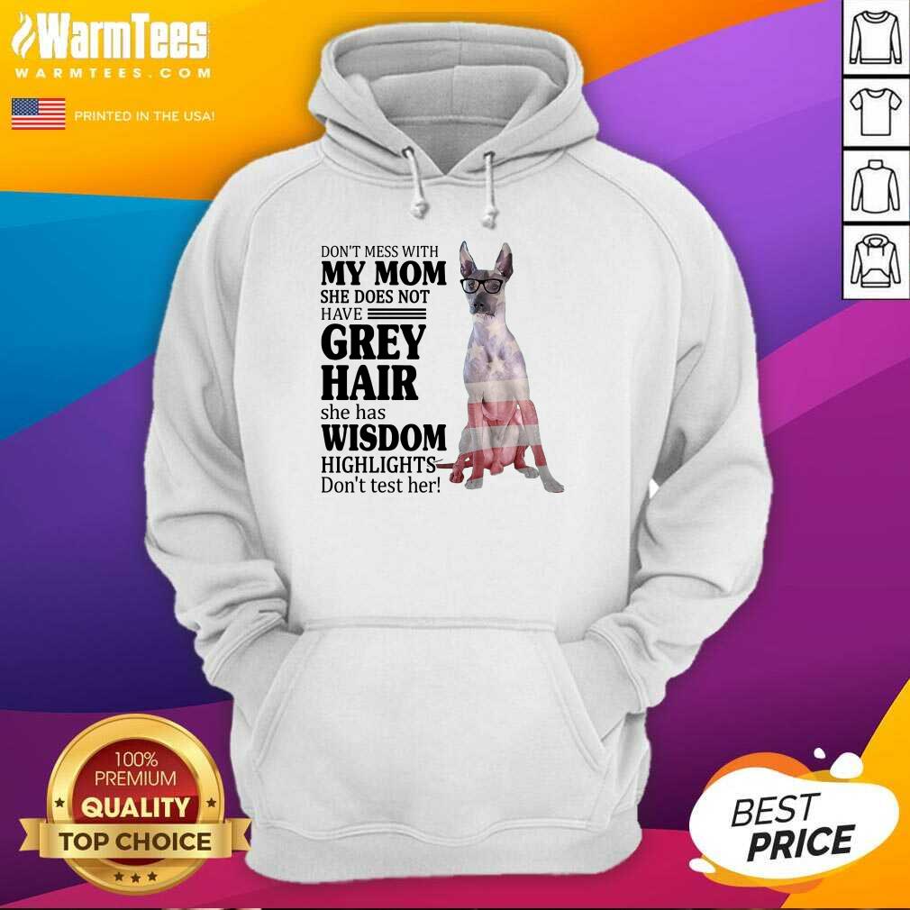 Perfect Xoloitzcuintli My Mom Grey Hair Wisdom Highlights American Flag Shirt