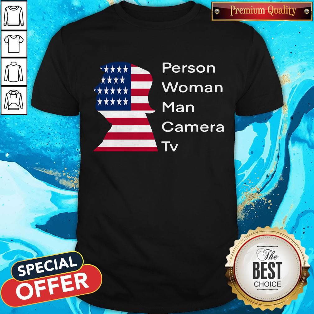 Person Woman Man Camera Tv Cognitive Test Trump T-Shirt